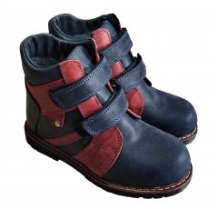 Ортопедичні черевики зимові FootCare FC-116 синьо-червоні