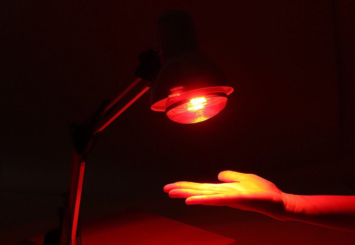 The infrared lamp is used as a source of heat, not light