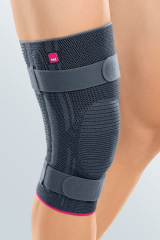 Бандаж на коліно з силіконовим пателярним кільцем і ременями GENUMEDI PLUS - сірий