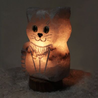 Соляная лампа Кот с воротником 2,5 - 3 кг