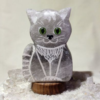 Соляна лампа Кіт з коміром 2,5 - 3 кг