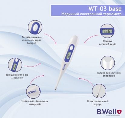 Термометр електронний медичний B.Well WT-03 base