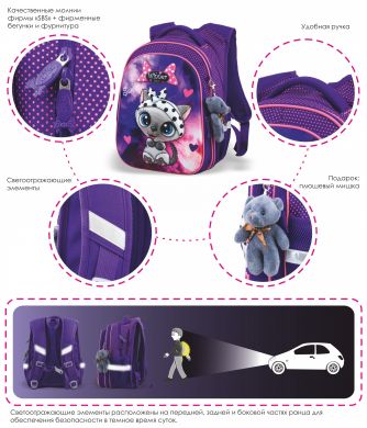 Ортопедичний рюкзак SkyName R1-010 шкільний для дівчаток