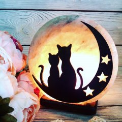 Соляная лампа «Коты на Луне» 3-4кг