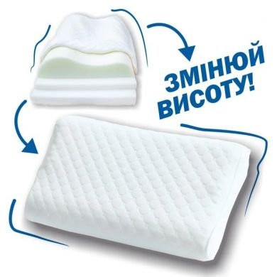 Ортопедична подушка для сну з "ефектом пам'яті" (тришарова) для дорослих (Чернівці)