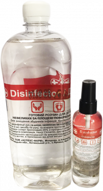 Антисептик для рук и кожи Desinfector (квадратная бутылка) 1000 мл + 100 мл