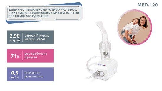 Компресорний компактний небулайзер B.Well MED-120 фото № 4 Компресорний компактний небулайзер B.Well MED-120