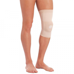 Бандаж на коліно, компресійний з фіксуючою силіконовою подушкою та металевими спіральними ребрами жорсткості