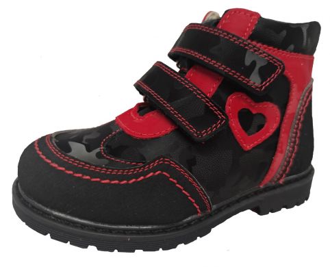Ортопедические ботинки для девочки Ortop 220 BlackRed