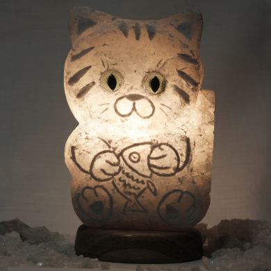 Соляна лампа Кіт 2 - 2,5 кг