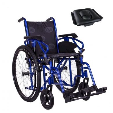 Инвалидная коляска OSD Millenium III OSD-STB3 синяя с санитарным оснащением, ширина сиденья 50 см