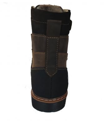 Зимние кожаные ортопедические ботинки с супинатором Ortop 335-Brown