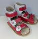 Купити Ортопедичні сандалі для дівчинки, без супінатора Ortop 005-2 RedMix (шкіра) з доставкою додому в інтернет-магазині ортопедичних товарів і медтехніки Ортоп