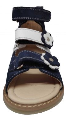 Ортопедические сандалии для девочки, с супинатором Ortop 021 Blue (нубук)