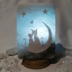 Соляная лампа Коты на Месяце 2 - 2,5 кг