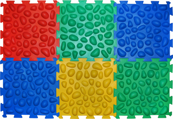 Масажний килимок з ефектом морської гальки «Пазли», 6 елементів