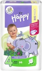 Памперсы детские Bella Baby Happy maxi (вес 8-18 кг, 66 шт)