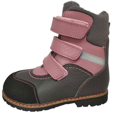 Зимние кожаные ортопедические ботинки для девочки, с супинатором Ortop 312-Pg