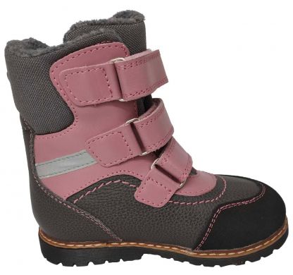 Зимові шкіряні ортопедичні черевики для дівчинки, з супінатором Ortop 312-Pg