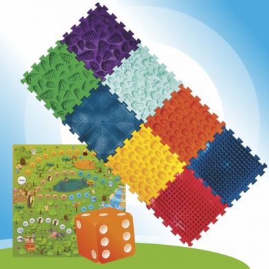 Массажный коврик с настольной игрой "Лісові пригоди" 8 элементов