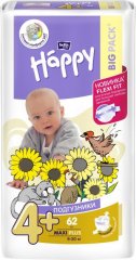 Памперсы детские Bella Baby Happy maxi plus (вес 9-20 кг, 62 шт)
