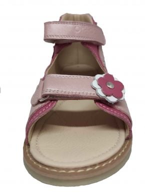 Ортопедичні сандалі для дівчинки, з супінатором Ortop 002-1Pink (шкіра)