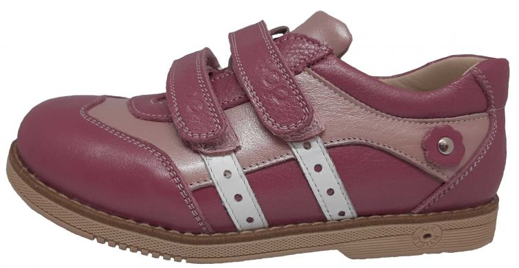 Ортопедические туфли для девочки с супинатором, Ortop 102 Pink (кожа)