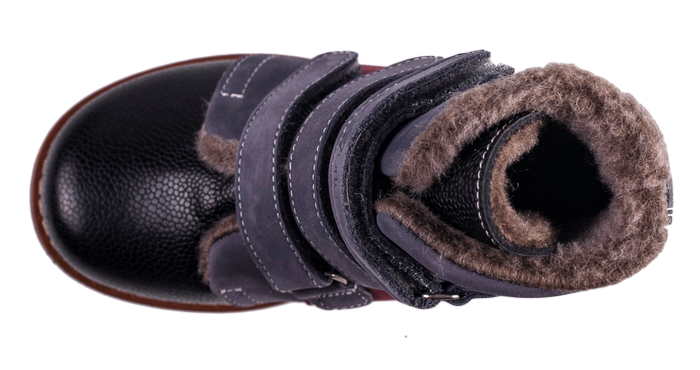 Ортопедичні черевики для хлопчиків, зимові з натуральним хутром 06-713Мех