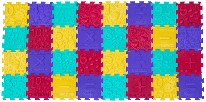 Масажний килимок Пазли "Математика" 32 елемента