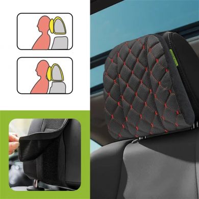 Автомобильный подголовник Comfort Trip AMF 004-2 225х245х60 из экокожи красный (Ровно)