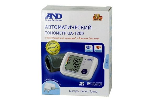 Тонометр автоматический AND UA-1200AC с манжетой 23-37 см (с адаптером)
