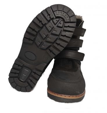 Зимові шкіряні ортопедичні черевики з супінатором Ortop 337-Black