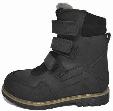 Зимние кожаные ортопедические ботинки с супинатором Ortop 337-Black
