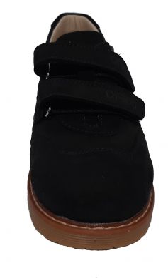 Ортопедические туфли для мальчиков с супинатором, Ortop 102 Black (нубук)