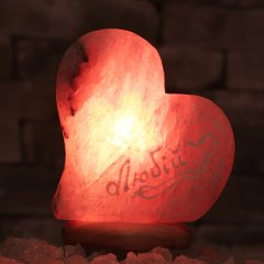 Соляна лампа Маленьке Серце з написом 1,3 - 1,5 кг