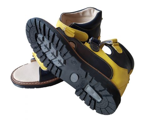 Ортопедические сандалии с супинатором FootCare FC-113 желто-синие