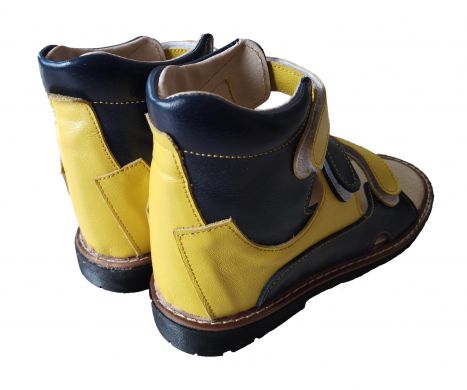 Ортопедические сандалии с супинатором FootCare FC-113 желто-синие