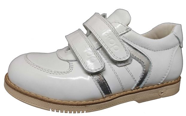 Ортопедичні туфлі для дівчинки, з супінатором білі 101 White