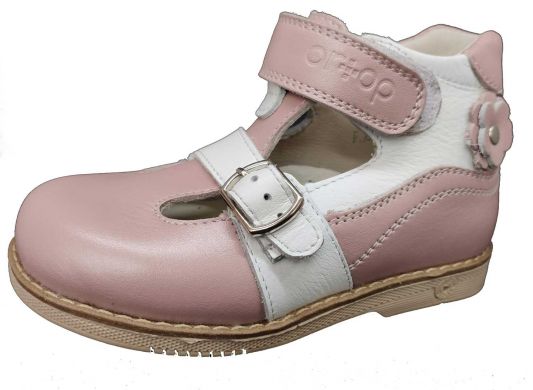 Ортопедичні туфлі для дівчинки, з супінатором Ortop 015 Pink (шкіра)