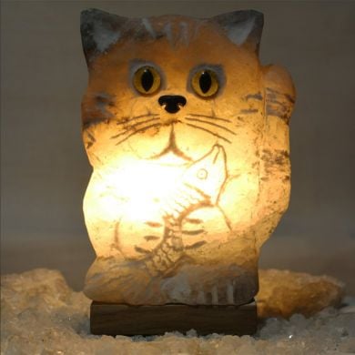 Соляна лампа Кіт Рибалка 2,5 - 3,2 кг