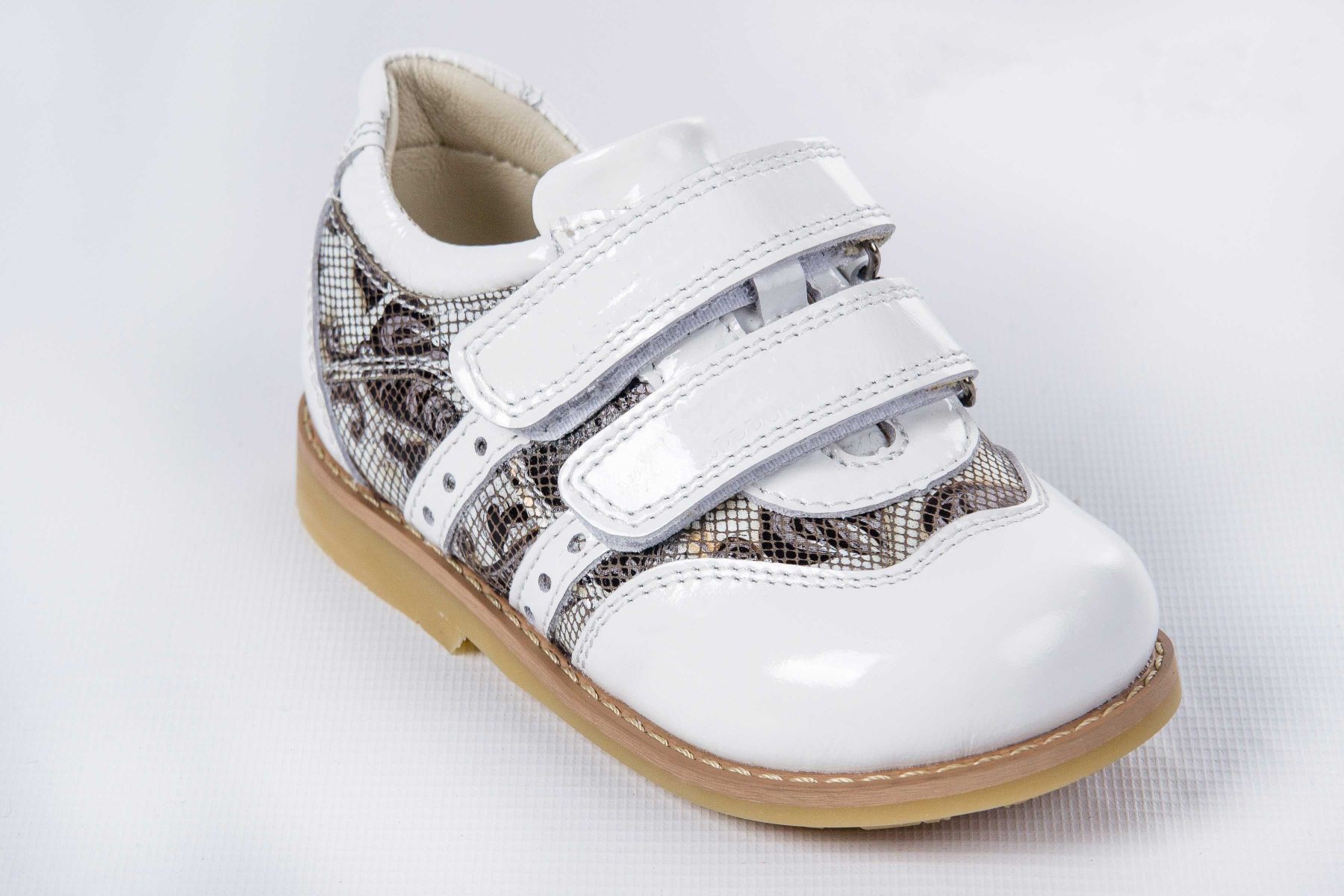 Ортопедичні туфлі для дівчинки з супінатором, Ortop 102 WhiteMix