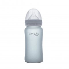 Стеклянная детская бутылочка с силиконовой защитой Everyday Baby 240 мл