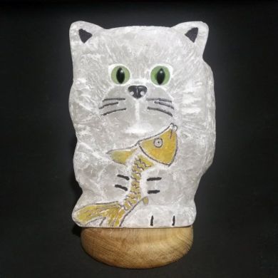 Соляна лампа Кіт Рибалка-2 2,5 - 3,2 кг