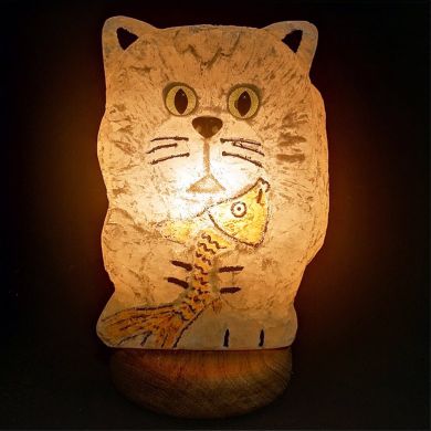 Соляна лампа Кіт Рибалка-2 2,5 - 3,2 кг